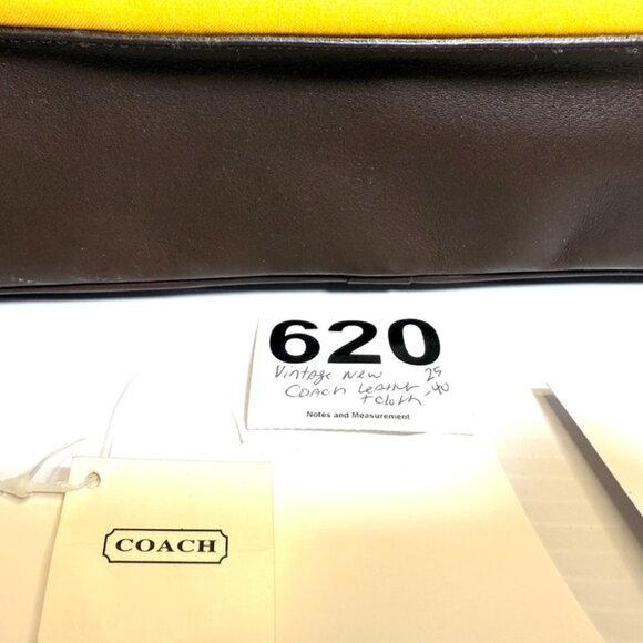 Coach Leather Canvas Striped Brown Yellow & Tan Satchel Bag . New With Tags - Picture 14 of 14